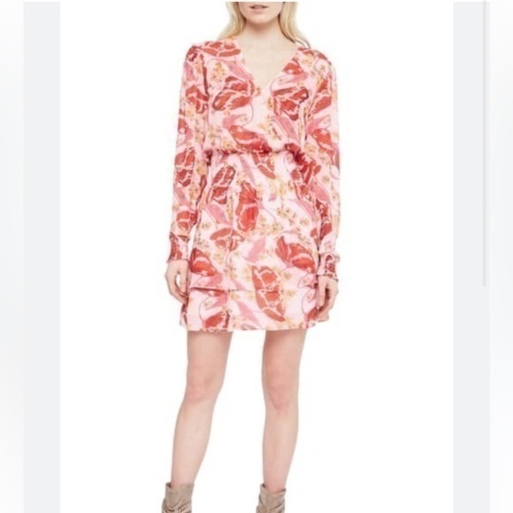 Parker Bertie Mini Dress Silk Floral Dahlia Ditsy Size Small